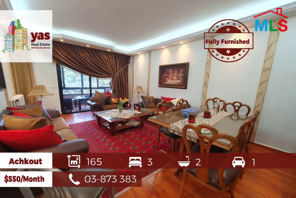 Achkout 165m2 | Furnished | Mint Condition | View | Rent | KH/JA