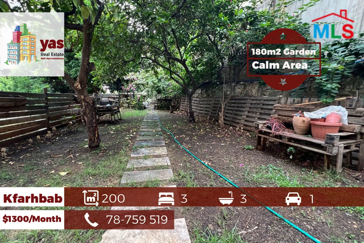 Kfarhbab 200m2 | 180m2 Garden | Rent | Calm Area | Catch | EH/IV
