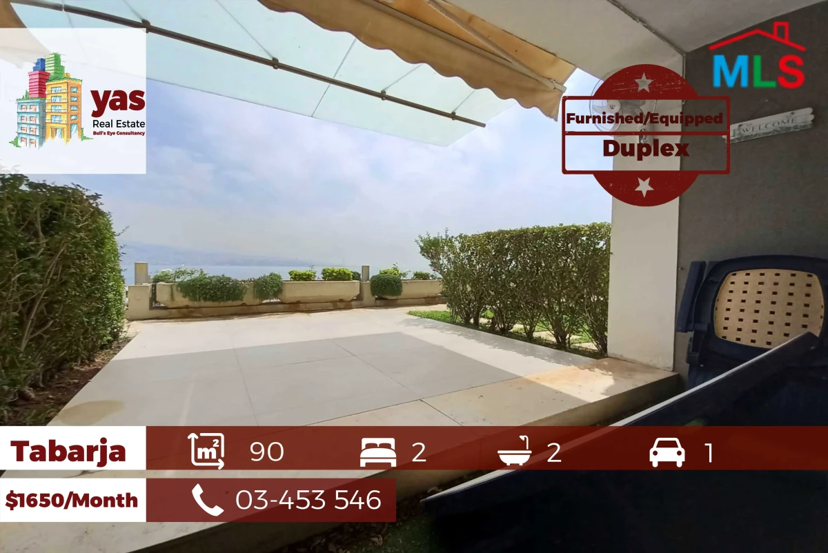Tabarja/Aqua 2 90m2 | Furnished | Duplex Chalet | Open View | IV/BA