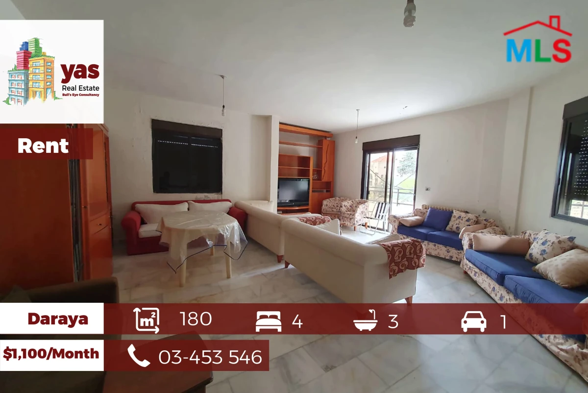 Daraya 180m2 | Rent | Well Maintained | Partial View | Quiet Street|KH