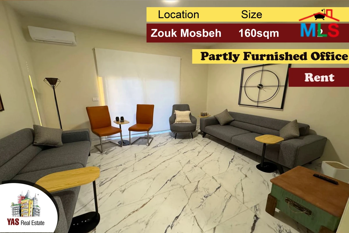 Zouk mosbeh 160m2 | Office | Partly Furnished | Rent | CN