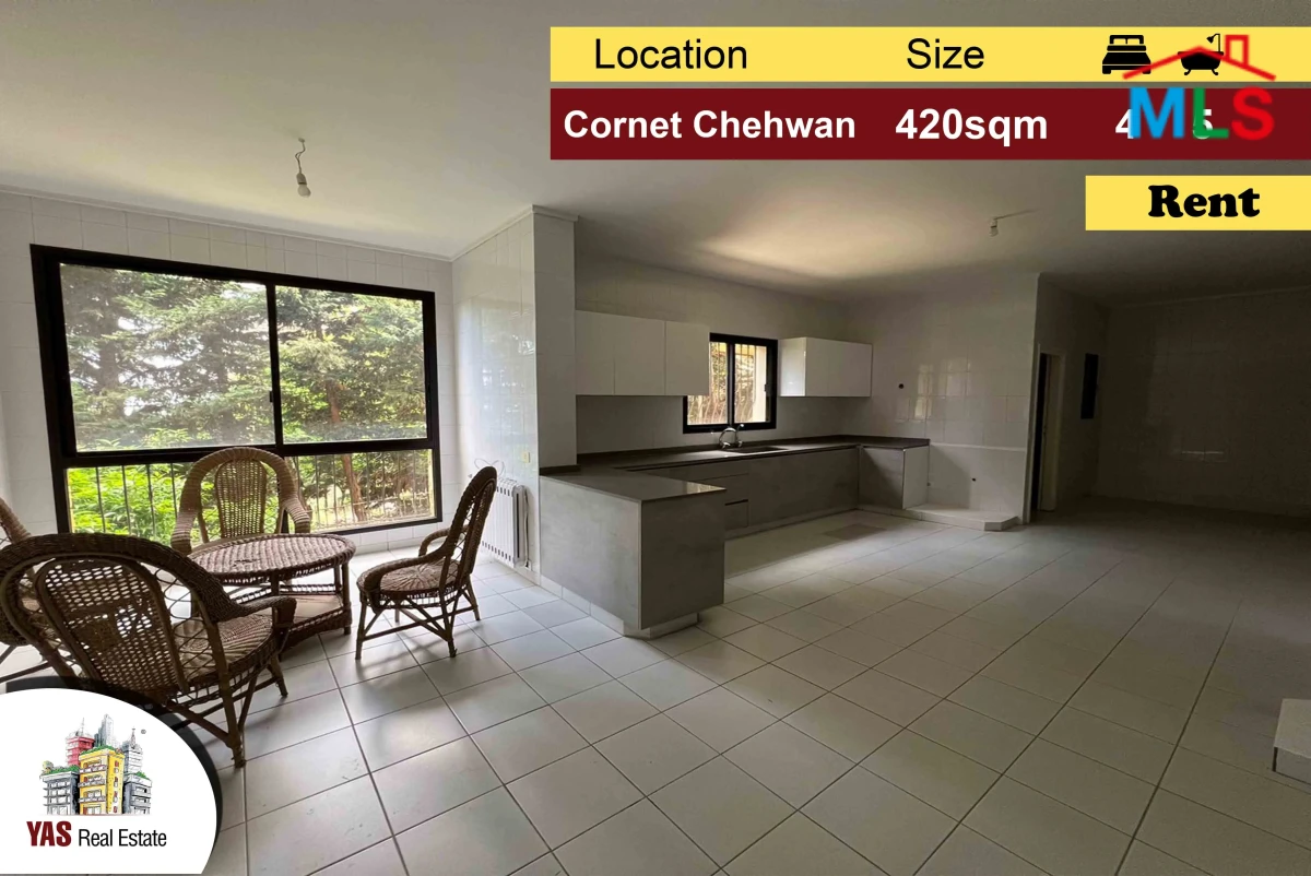 Cornet Chehwan 420m2 | Rent | Panoramic View | Well Lighted | NE