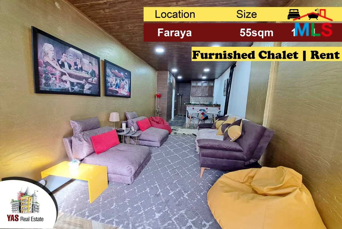 Faraya 55m2 | 15m2 Terrace | Rent | Chalet | Barely Used | Furnished