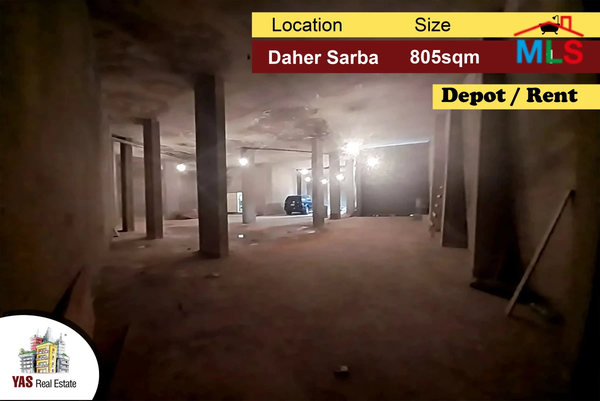 Daher Sarba 805m2 | Depot for Rent | Prime Location | IV