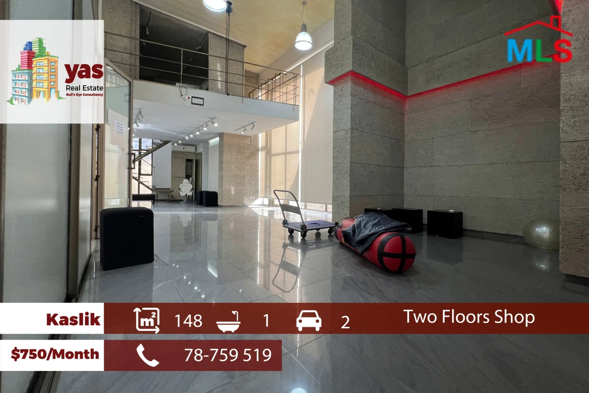 Kaslik 148m2 | Shop | Two Floors | Rent | Prime Location | RH