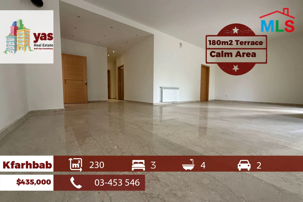 Kfarhbab 230m2 | 180m2 Terrace | Calm Area | Prime Location | EH