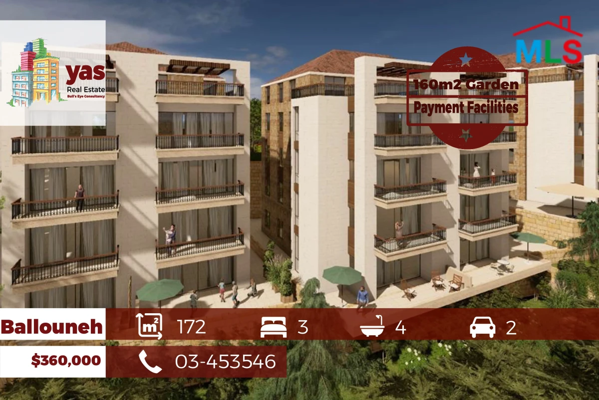 Ballouneh 172m2 | 160m2 Garden | Payment Facilities | Classy Area | GA