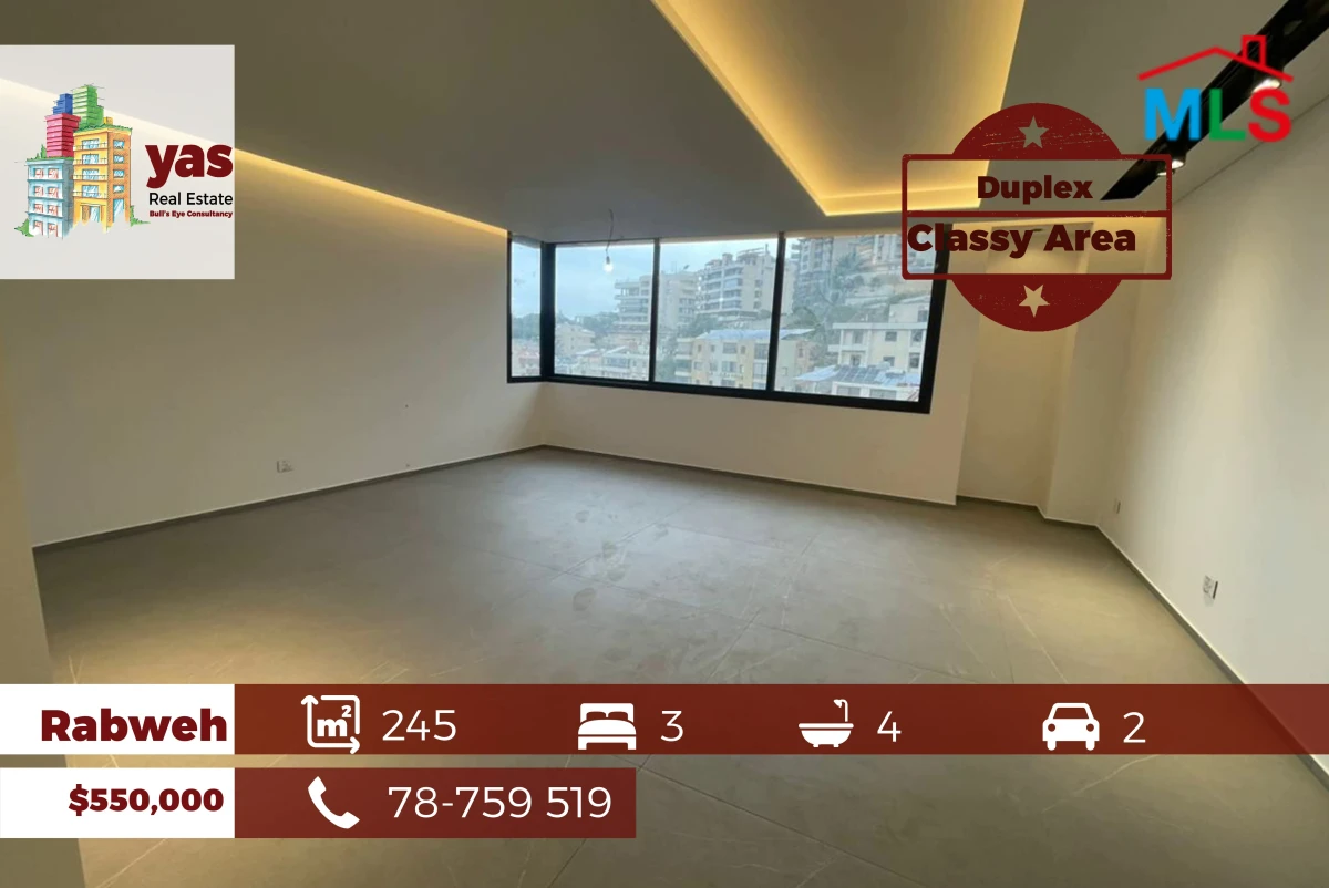 Rabweh 245m2 | Duplex | Classy Area | Sea View | OH