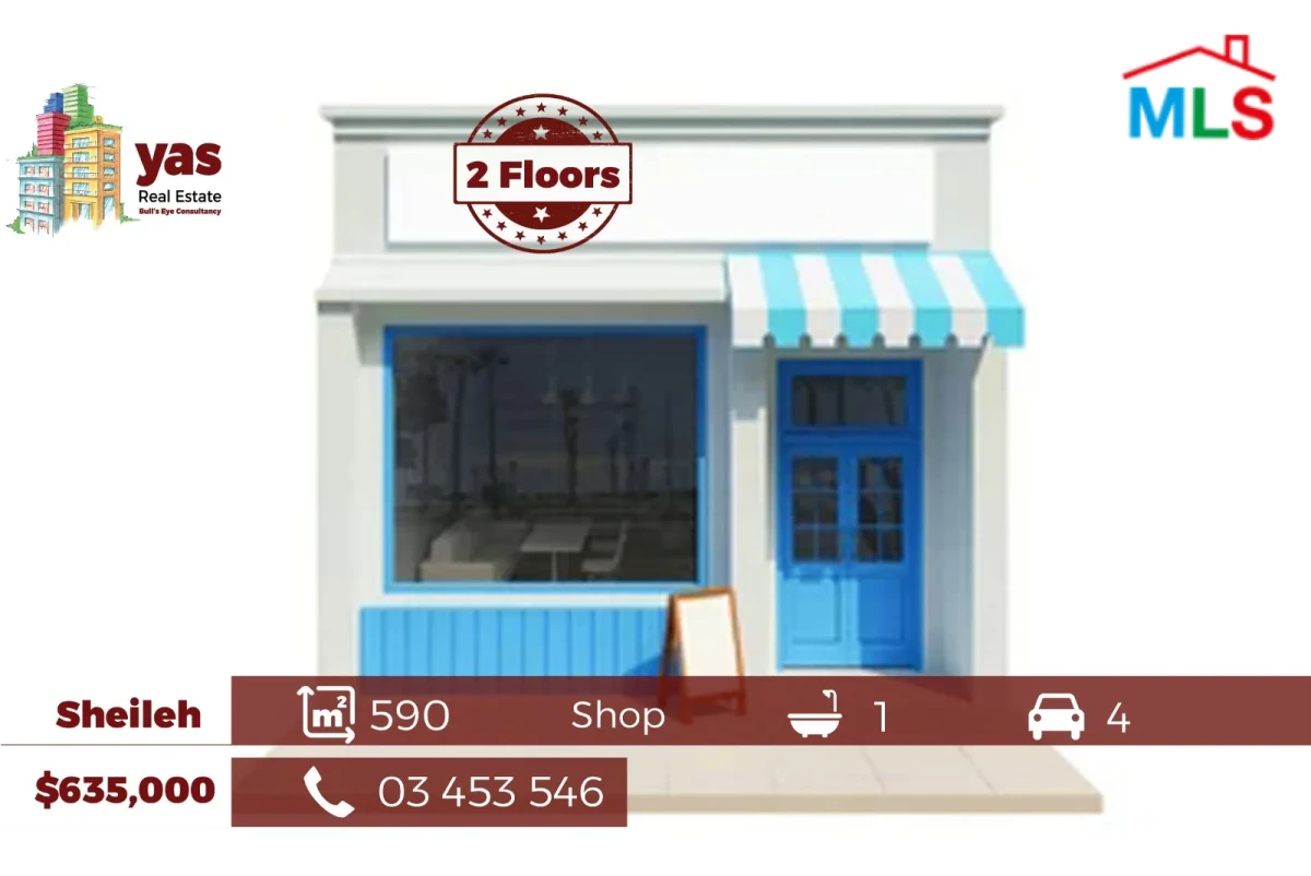 Sheileh 590m2 | Shop 2 floors | 500m2 Warehouse / Showroom | Main Road