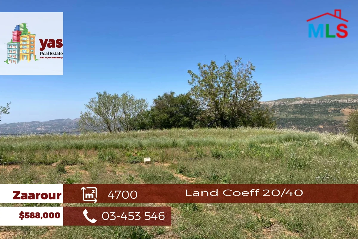 Zaarour 4700m2 | Flat Land | Coeff 20/40 | Amazing view | OH