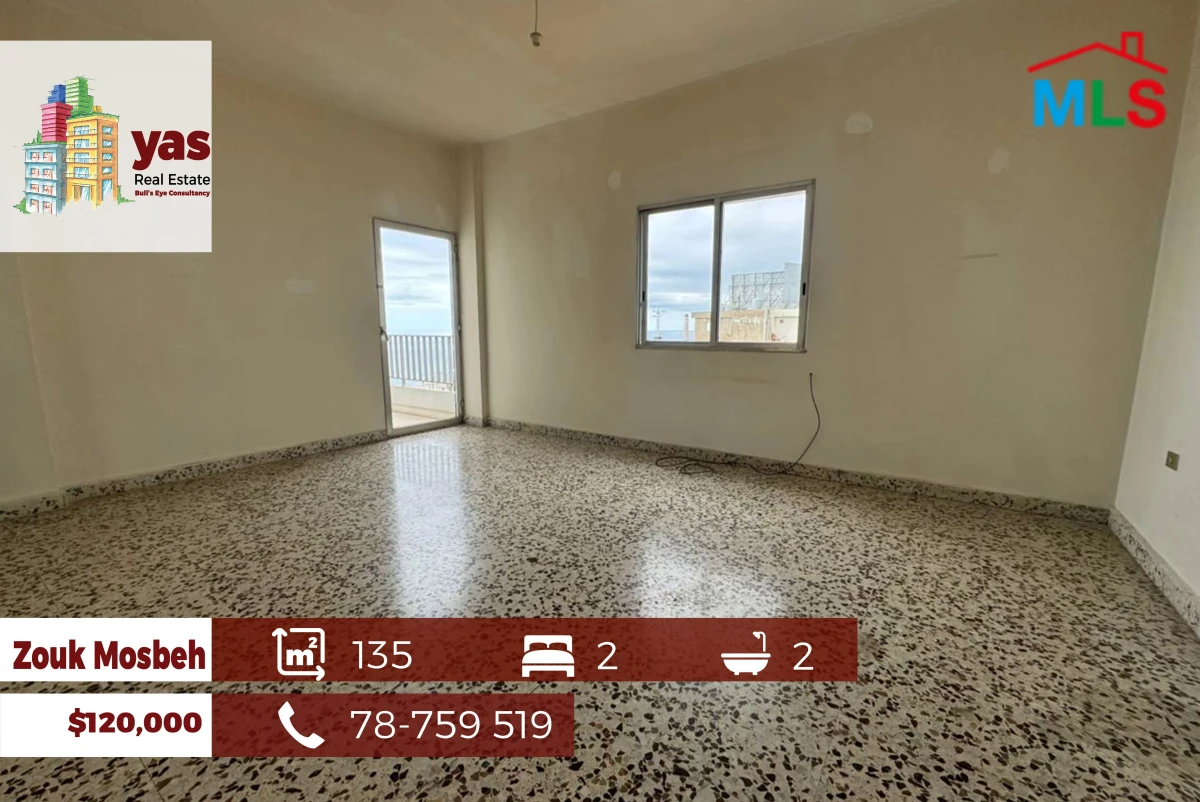 Zouk Mosbeh 135m2 | Well Maintained | Calm Area | EL/DA