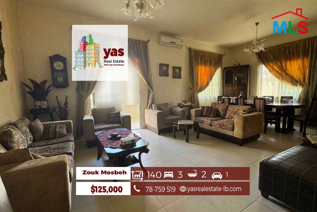 Zouk Mosbeh 140m2 | Prime Location | Quiet Street | EL