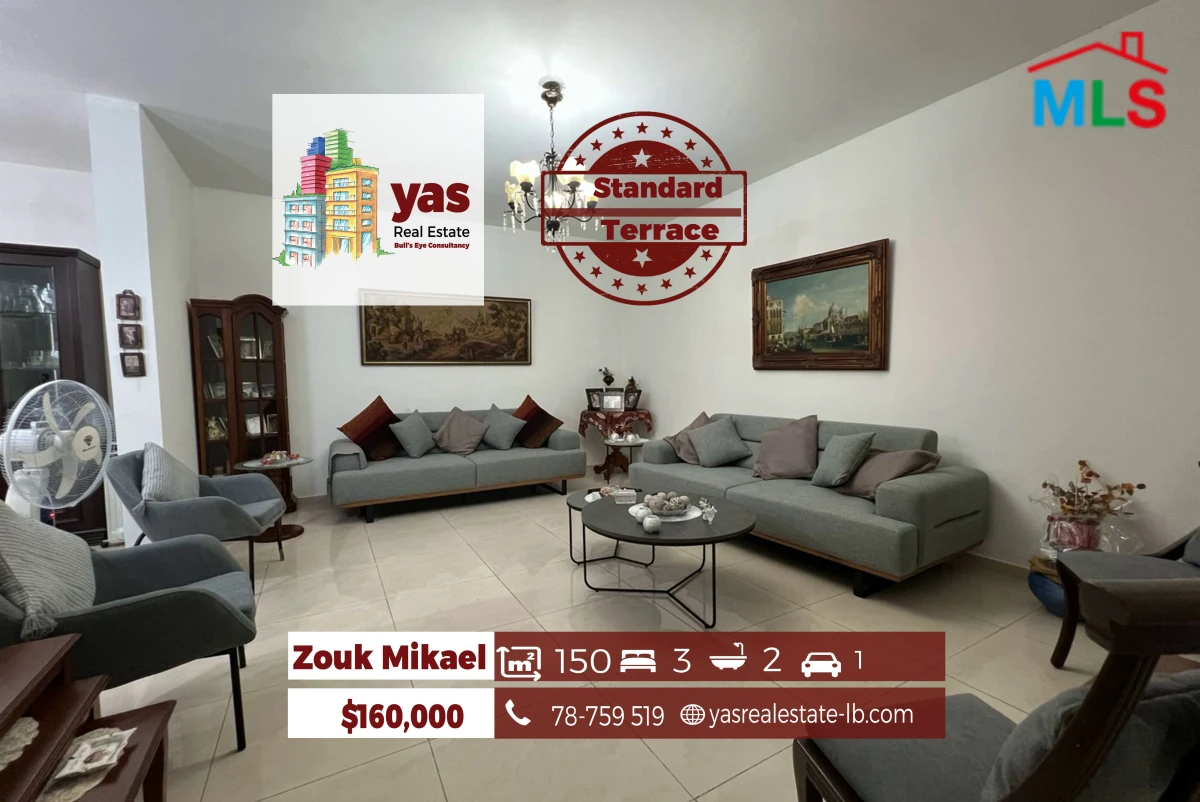Zouk Mikael 150m2 | Terrace | Standard Flat | Prime Location | EH/EL