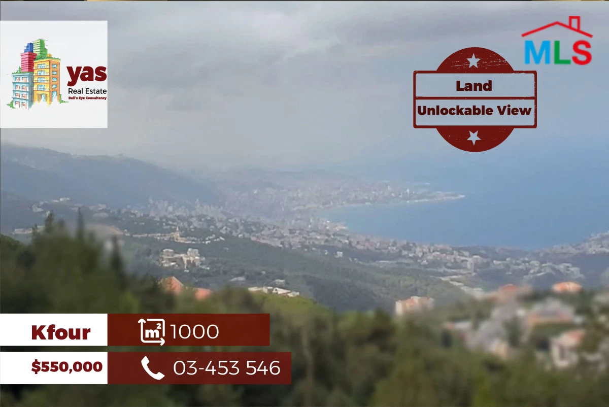 Kfour 1000m2 | Land | Unlockable Sea View | Coeff 30/75 | WA