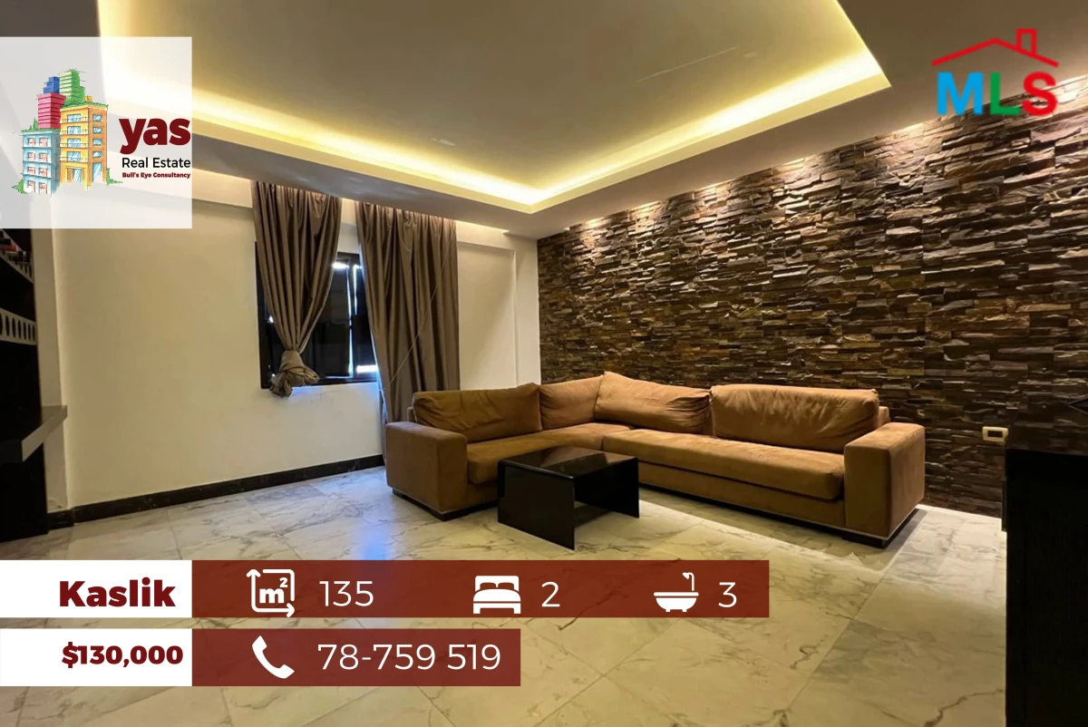 Kaslik 135m2 | Furnished Flat | Prime Location | High End | EH