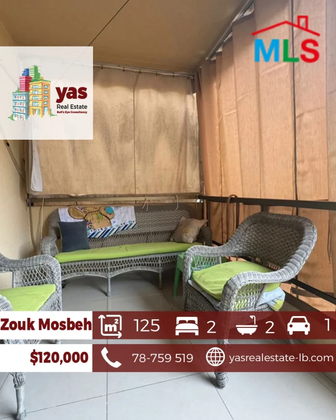 Zouk Mosbeh 125m2 | Well Maintained | Flat | Calm Street | EL/CHN