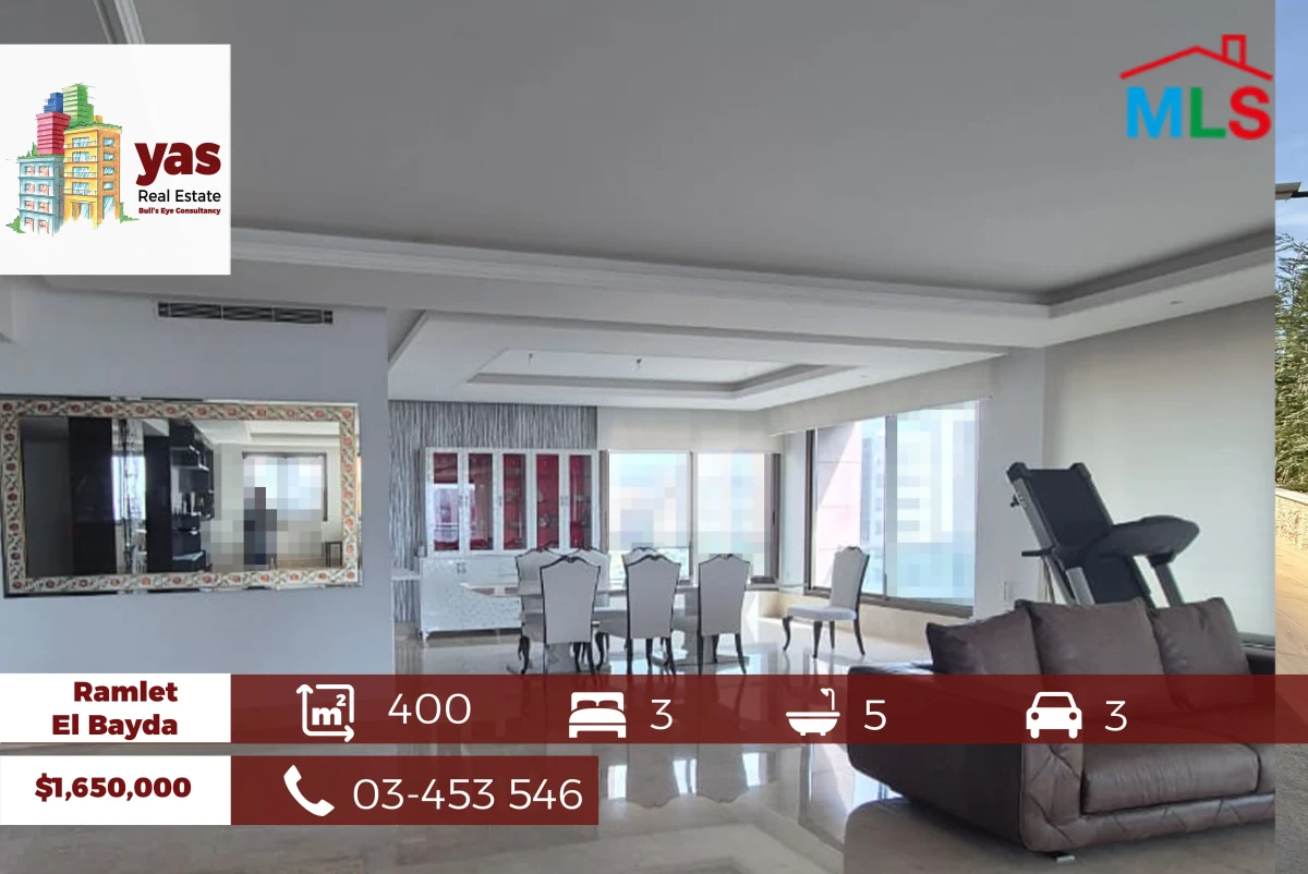 Ramlet El Bayda 400m2 | Fully Equipped | Decorated |Luxury Building|PA