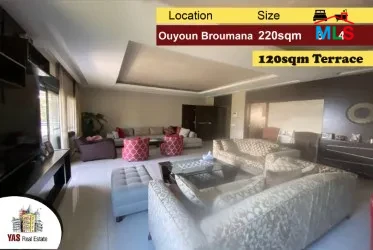 Ouyoun Broumana 220m2 | 130m2 Terrace | Decorated | View | PA