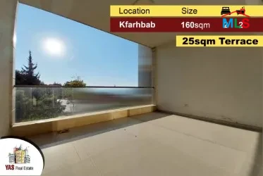 Kfarhbab 160m2 | 25m2 Terrace | Brand new | Open View | YV