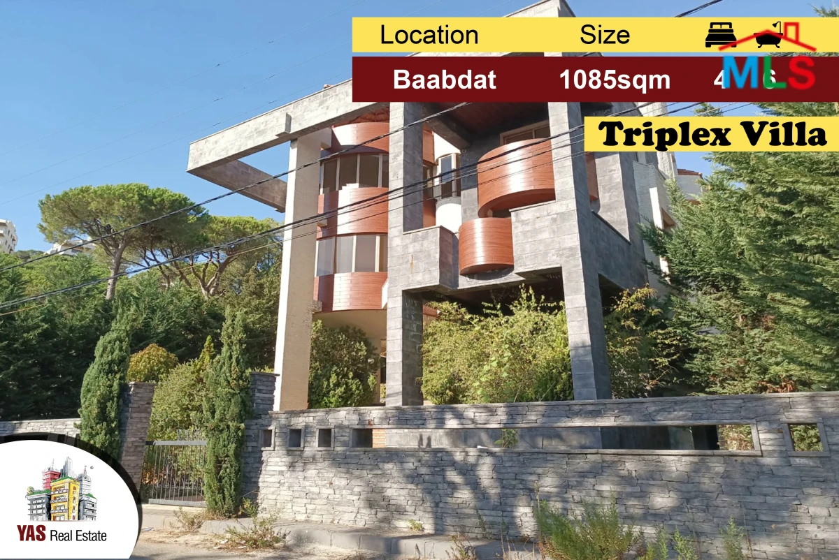 Baabdat 1085m2 | 1012m2 Land/Garden | Triplex | Unique Design | PA