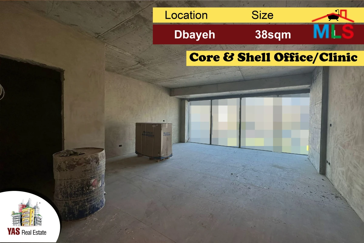 Dbayeh 38m2 | Core & Shell Office | Main Highway | MJ