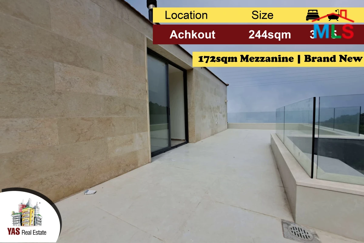 Achkout 244m2 | 133m2 Terrace | Rooftop | Brand New | View | DA