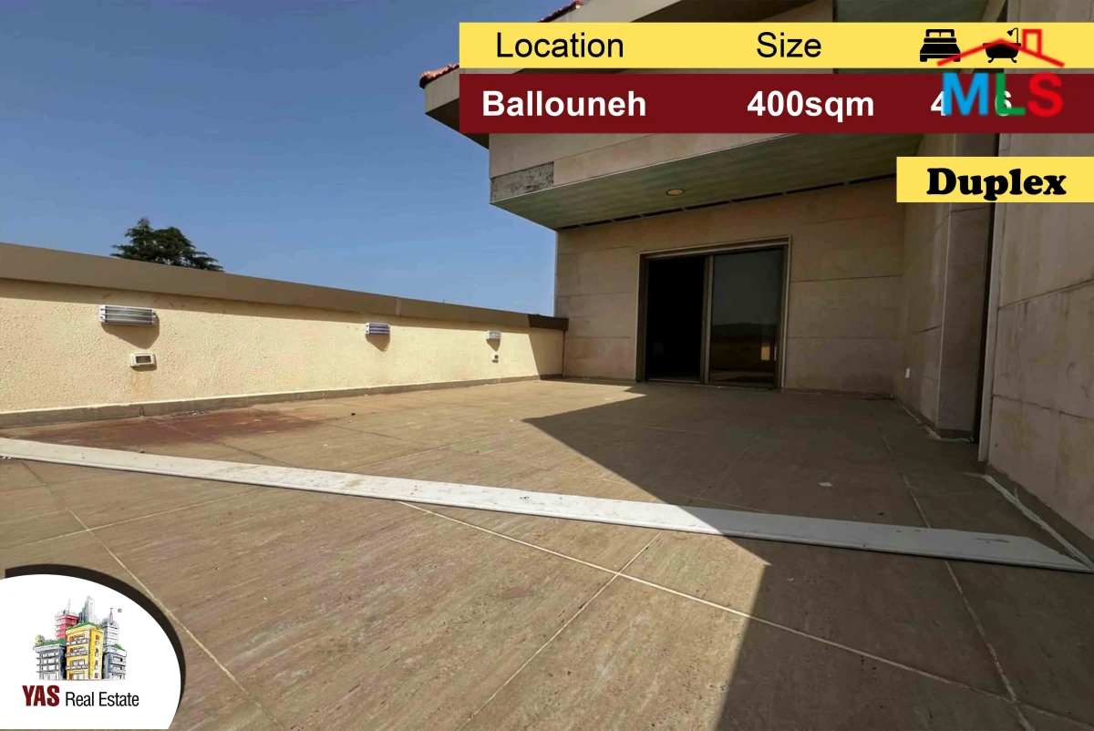 Ballouneh 400m2 | 250m2 Terrace | Duplex | Generous Dimensions | MY