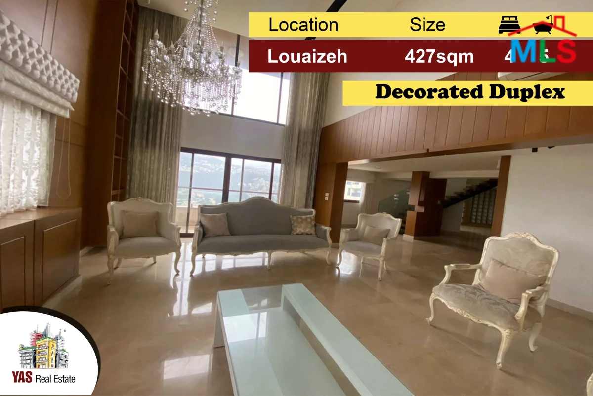 Louaizeh 427m2 | Duplex | Furnished | Decorated | Open View | PA