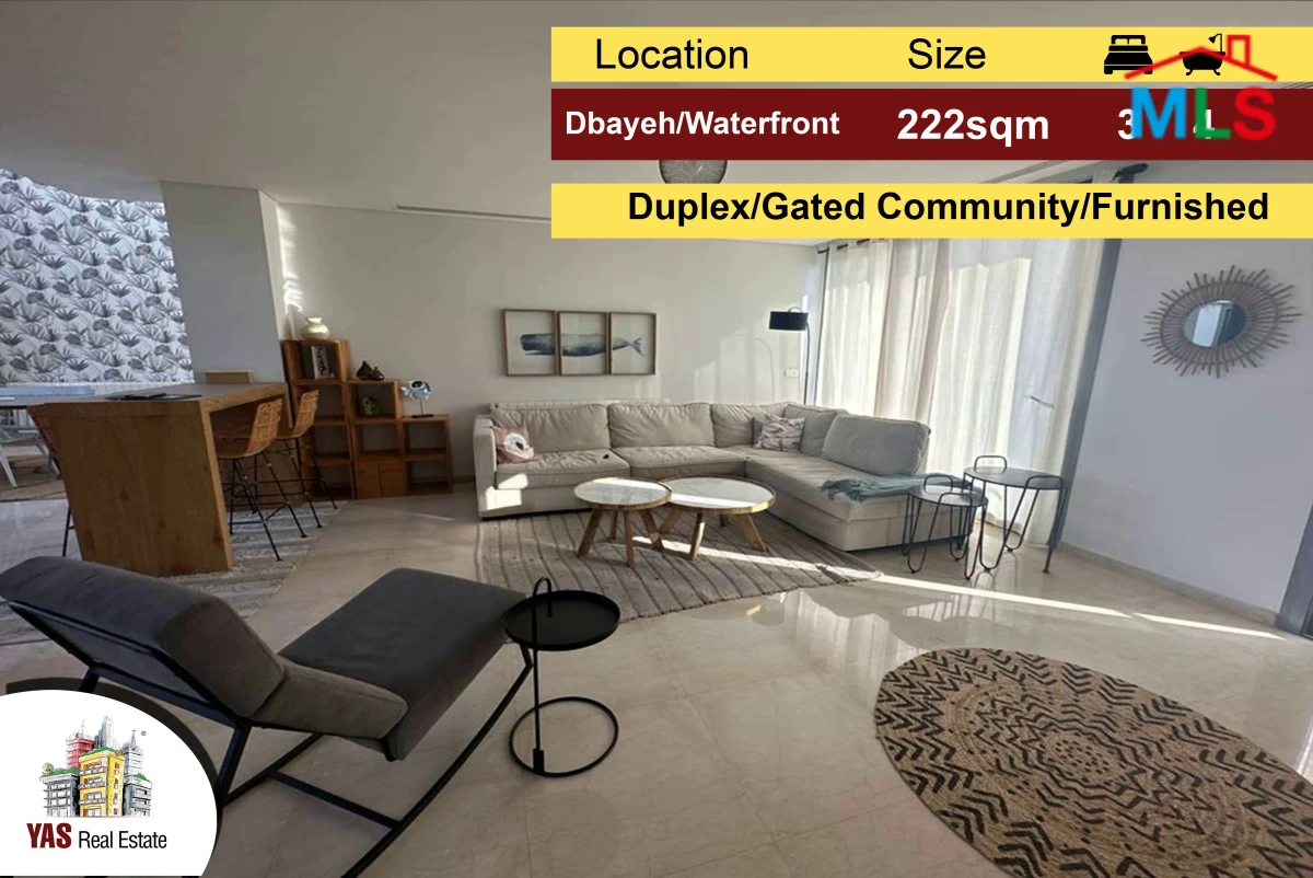 Dbayeh / Waterfront 222m2 | Duplex | Furnished | Luxury