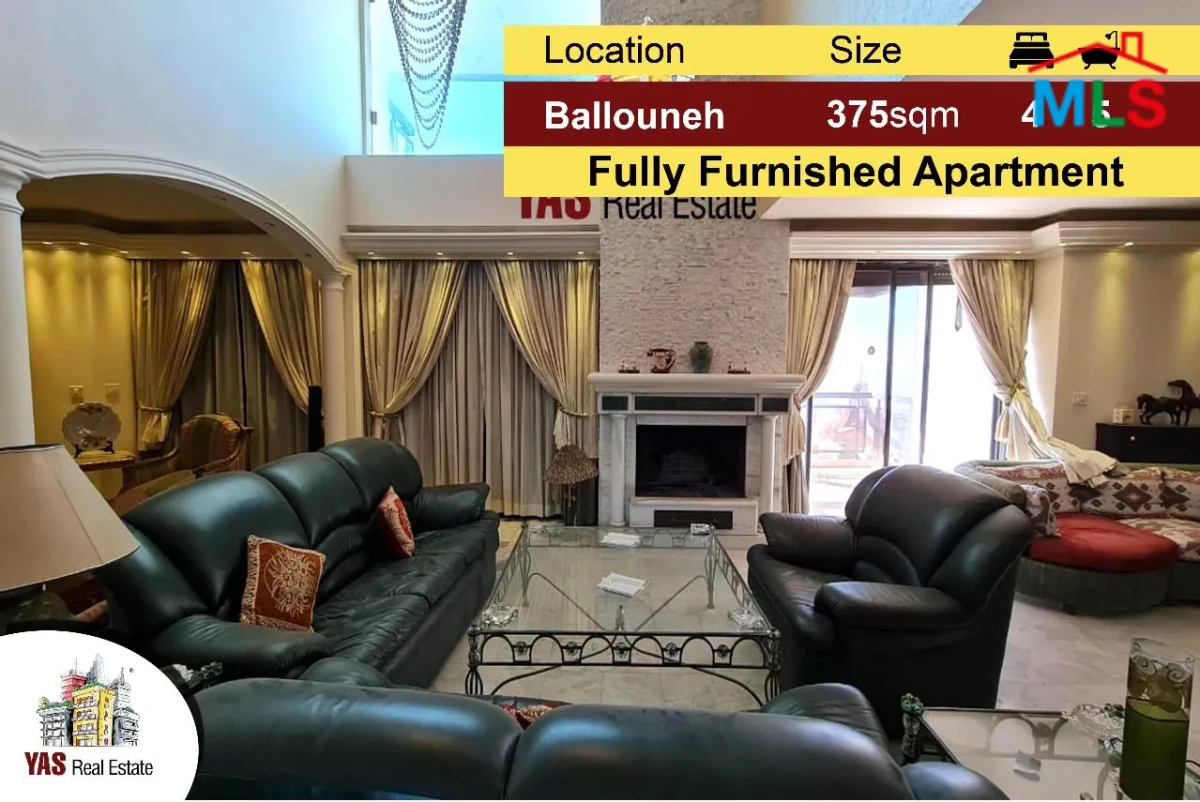 Ballouneh 375m2 Penthouse | Furnished | Luxury | View | Catch
