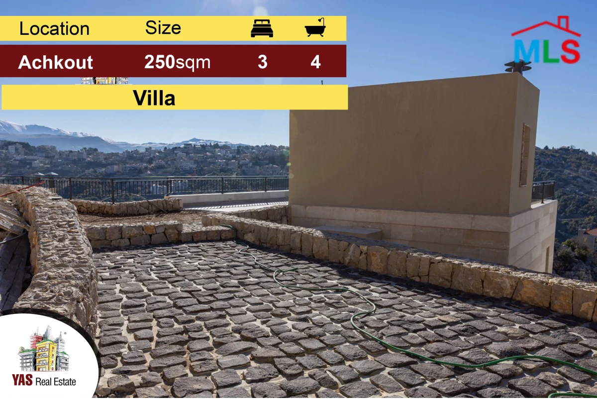 Achkout 225m2 Villa | 285m2 Terrace | New | Payment Facilities