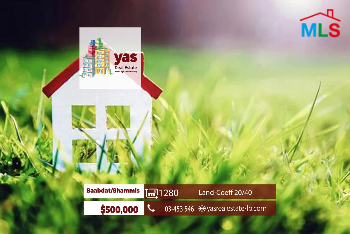 Baabdat/Shammis 1280m2 | Coeff 20/40 | Land | Prime Location | TCH