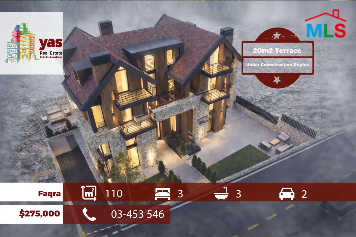 Faqra 110m2 | Under Construction | Duplex | 20m2 Terrace | DA