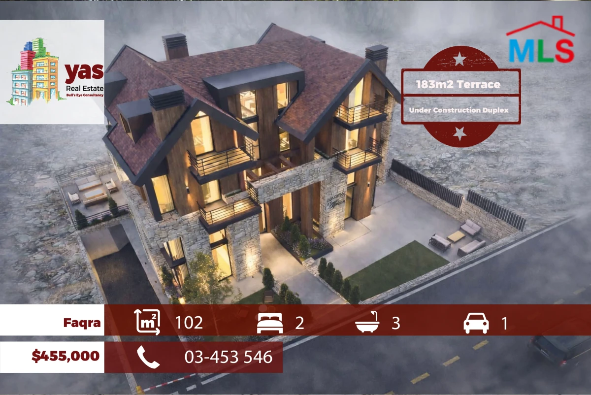 Faqra 102m2 | 183m2 Terrace | Pyt Facilities | Duplex | DA |