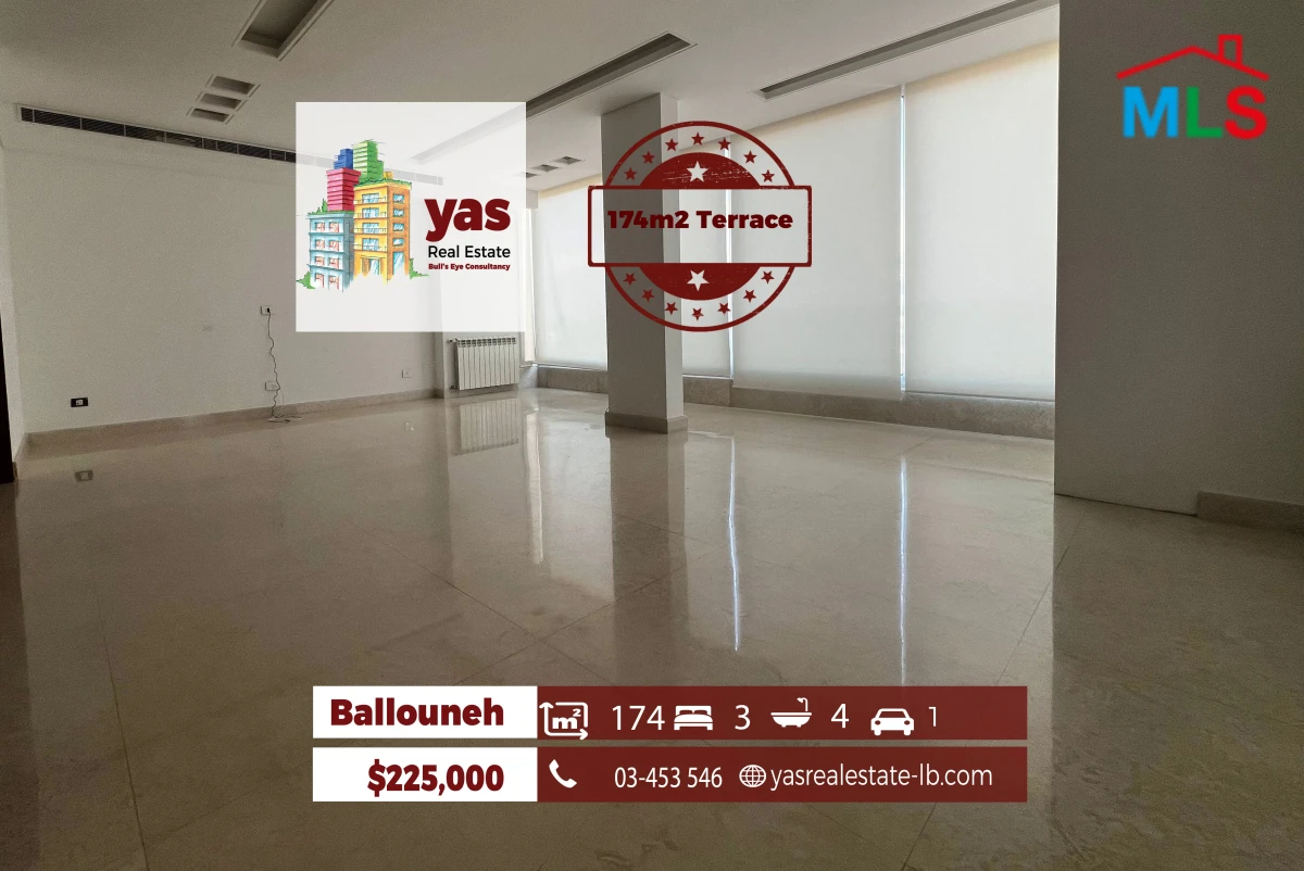Ballouneh 174m2 | 174m2 Terrace | Panoramic View | Full Floor | KS