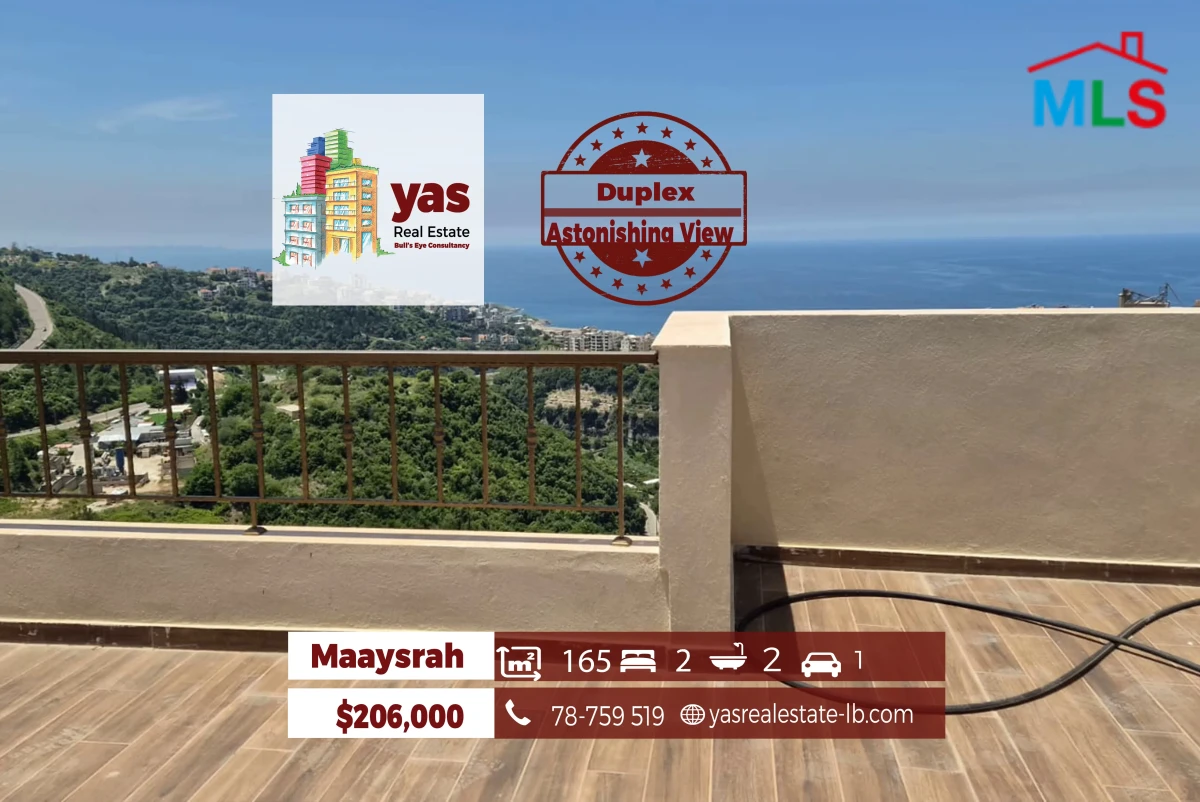 Maaysrah 165m2 | Rooftop Duplex | Sea View | New Building | MCH