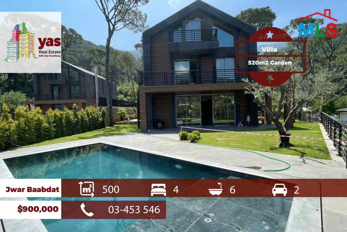 Jwar Baabdat 500m2 | 520m2 Garden | Brand New | Mountain VIew | TCH