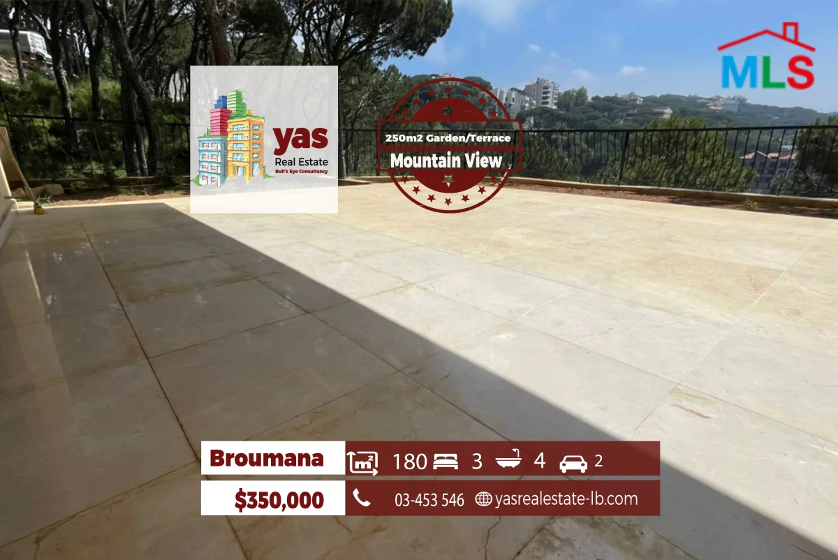 Broumana 180m2 | 250m2 Terrace/Garden | New | Mountain VIew | TCH