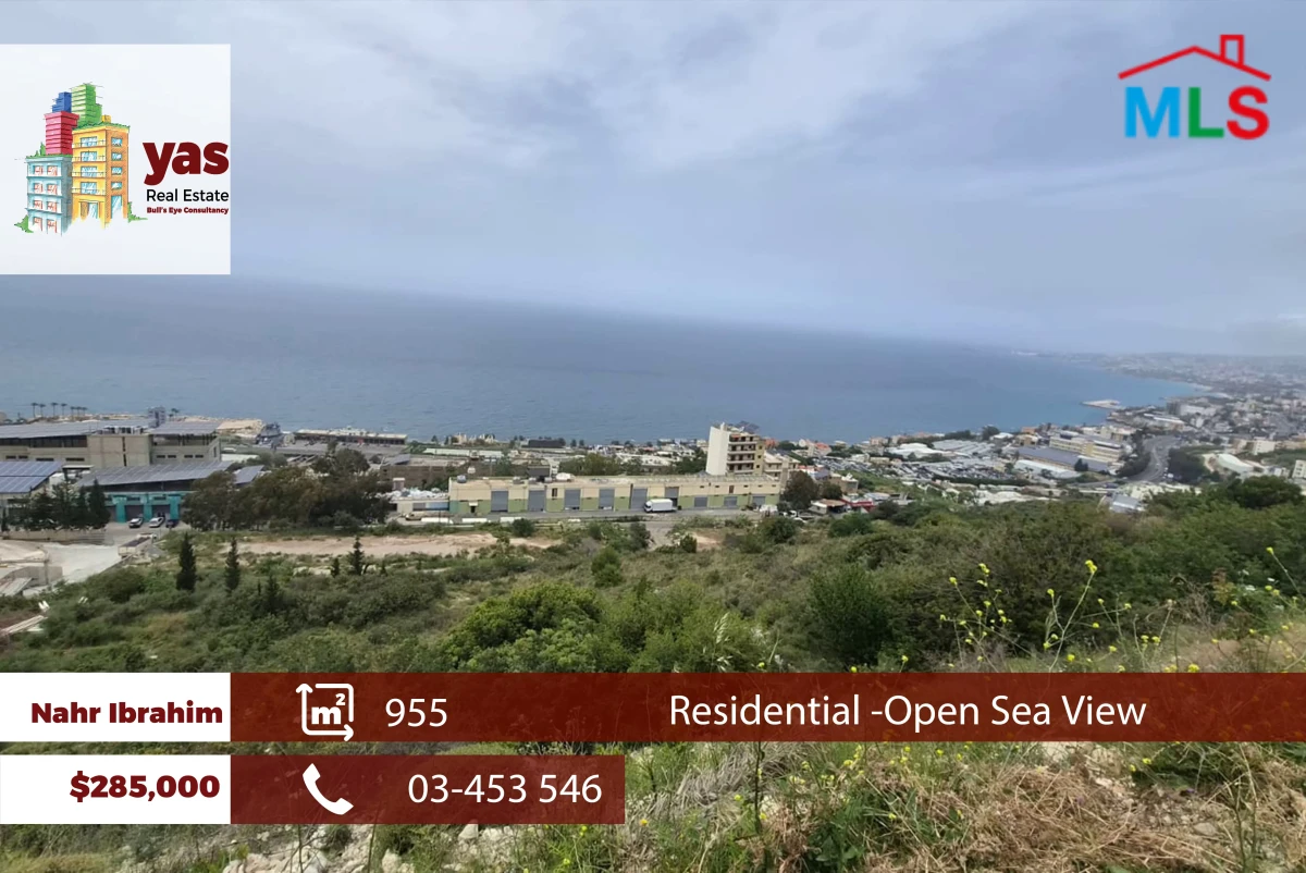 Nahr Ibrahim 955m2 | Land | Sea View | Residential | Prime Location | MCH