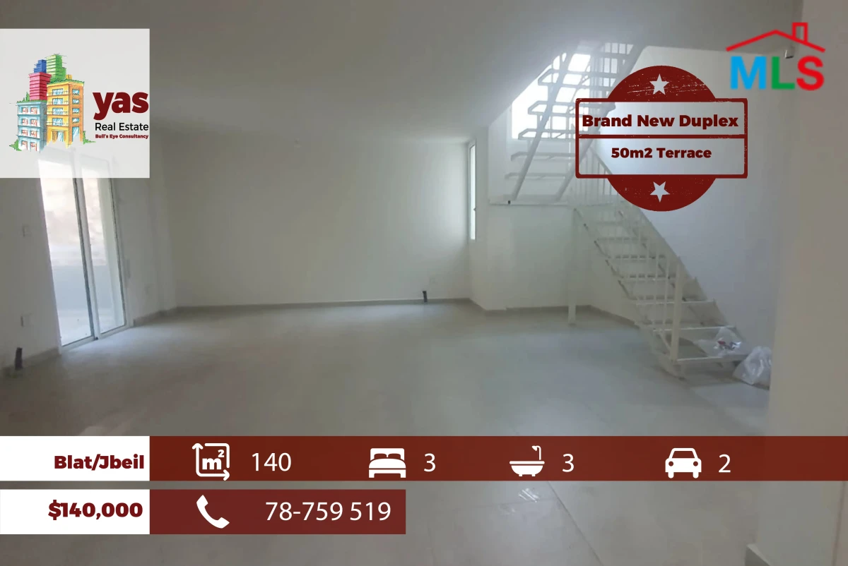 Blat/Jbeil 140m2 | 50m2 Terrace | Duplex | Calm Area | Catch | ABA