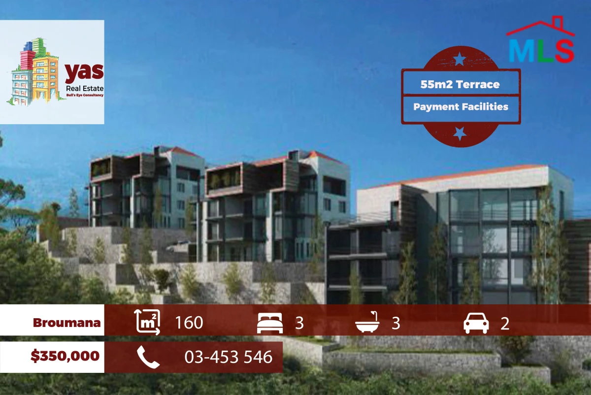 Broumana 160m2 | 55m2 Terrace | Under Construction | View | TCH