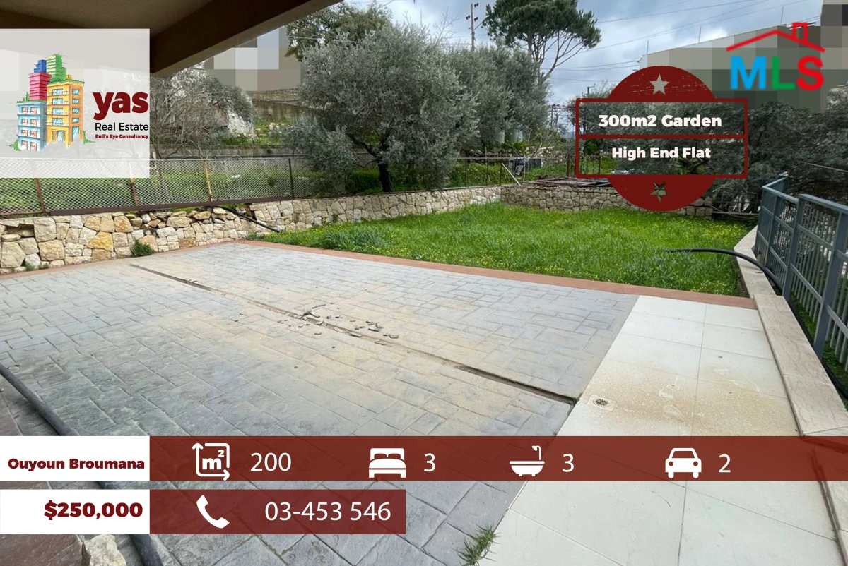 Ouyoun Broumana 200m2 | 200m2 Garden/Terrace | High End | New | TCH