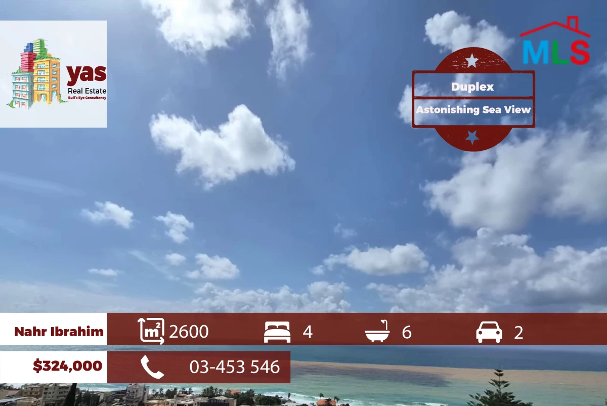 Nahr Ibrahim 260m2 | Rooftop Duplex | Panoramic Sea View | MCH