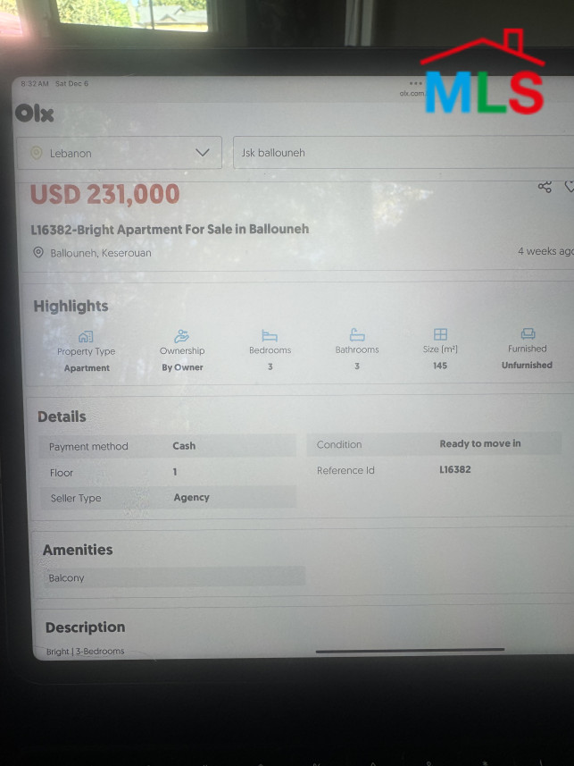 Home in Ballouneh for Eddy